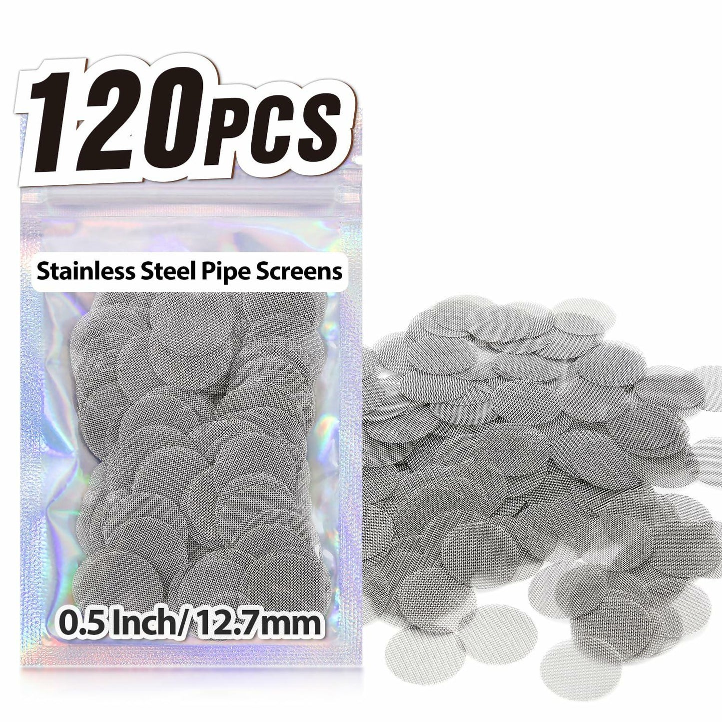 STANKER Pipe Screens 120pcs 1/2 Inch 12.7mm Stainless Steel Metal Mesh
