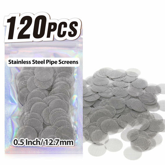 STANKER Pipe Screens 120pcs 1/2 Inch 12.7mm Stainless Steel Metal Mesh