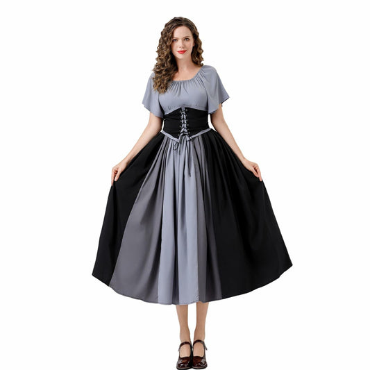 YTWS Renaissance Viking Costume for Women Medieval Outfit Mix Colors L/XL