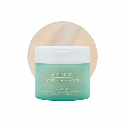best by 02/2027 MIGUHARA Cica Bakuchiol Calming Pad Korean Skincare Toner Pad 70