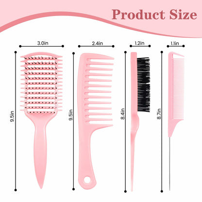 manrator Curl Defining Brush Vented Detangling Frizz Control Pink