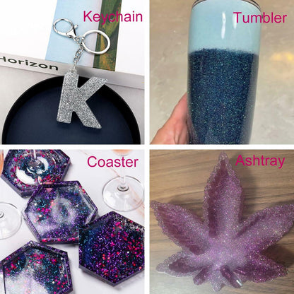 ANGXILIN 260g Iridescent Fine Glitter Shaker Bottle IRI Mix White Epoxy Resin