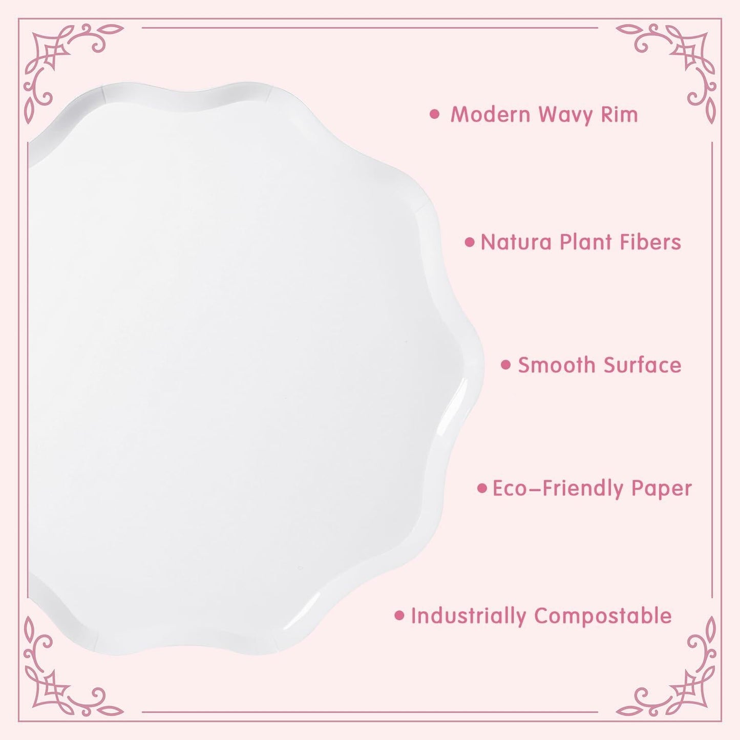 Havawish Compostable Dinner Plates 10.5 Inch French Crème 30 Pcs