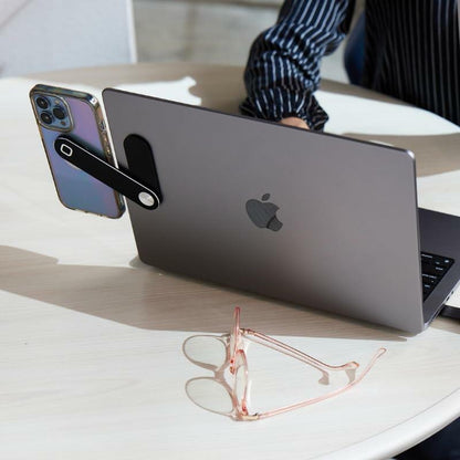 TechLok SideEye Phone Mount Magnetic Holder for Laptop Smartphone Silver