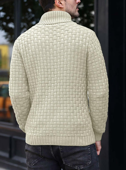 Arcciit Mens Pullover Shawl Collar Cable Knit Sweater Khaki Size 3X-Large
