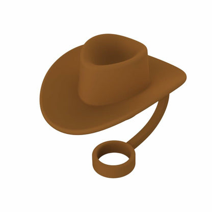 Zhoxod 6PCS Silicone Straw Covers Caps for 40oz Stanley Cups Cowboy Hat Color