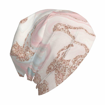 NoUtat Rose Gold Glitter Coral Gray Pastel Marble Slouchy Beanie Hat Unisex