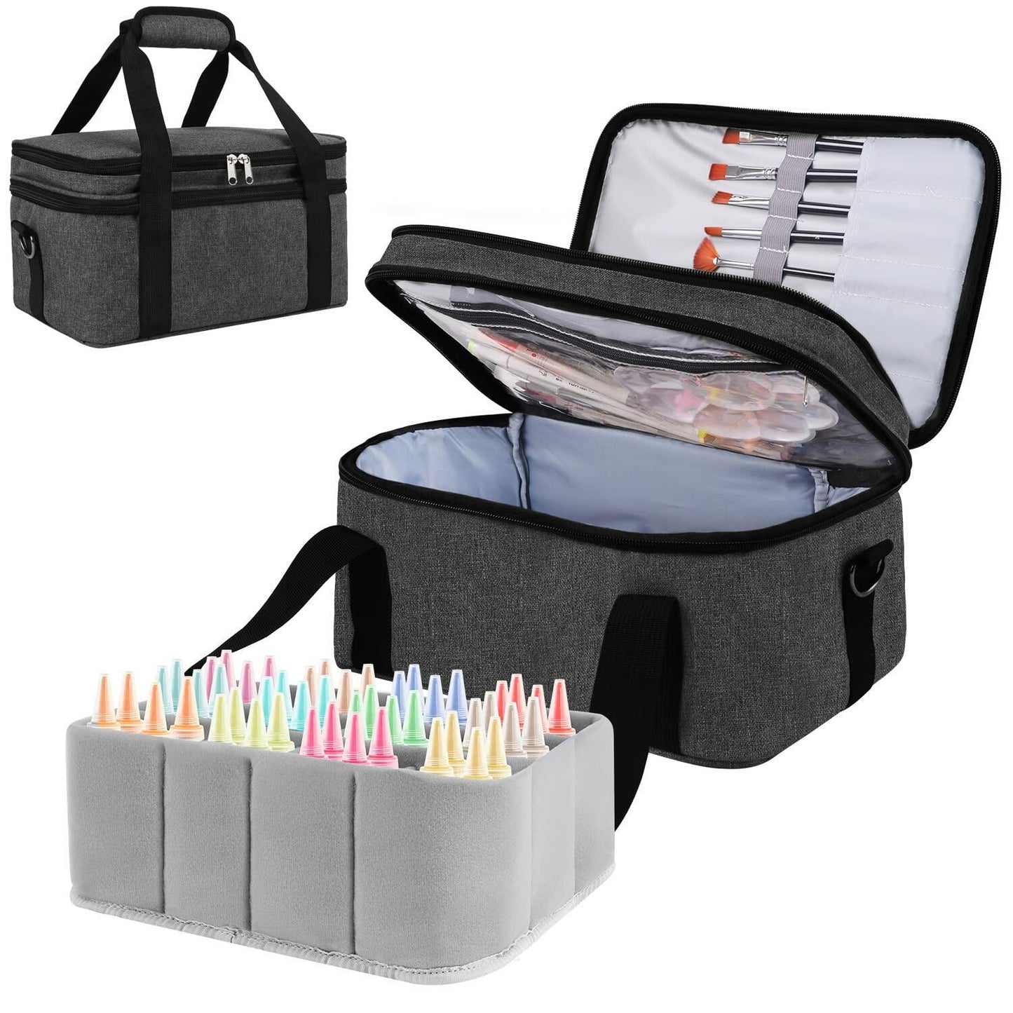 Yumt Acrylic Paint Brush & Bottle Organizer 7 Tier Clear Storage Display