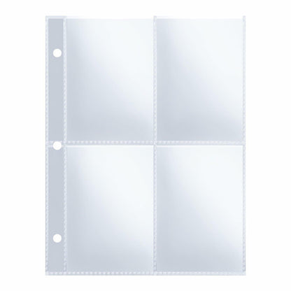 HUAFENGSH 4 Pocket Card Sleeves A5 3 Ring Binder 2.5x3.5 Inch 100 Pack