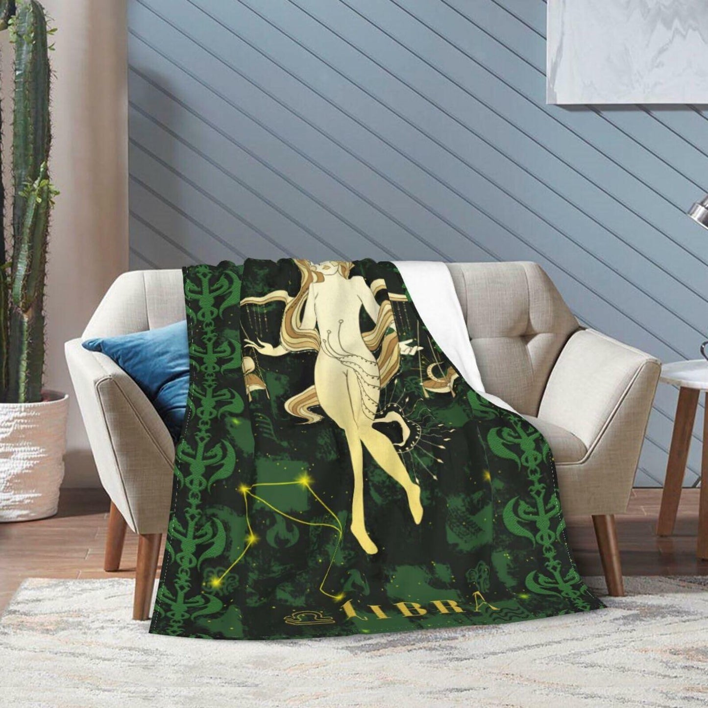 Aswuihz Libra Constellation Flannel Throw Blanket 60x50 Fuzzy Cozy