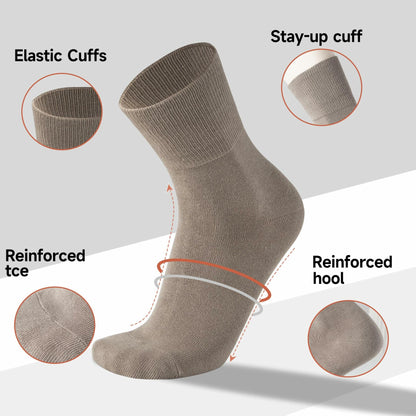 HENNY RUE Men's Cotton Crew & Mid-Crew Socks Casual Mixed Color Size 6-10
