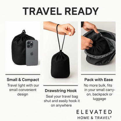 ELEVATED HOME & TRAVEL 2025 Travel Neck Pillow Memory Foam Dark Gray