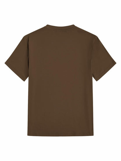SOLY HUX Men's Graphic Letter Print Short Sleeve T-Shirt Brown Size S