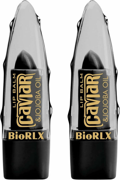 BioRLX Aloe Vera Lip Balm Caviar Jojoba Oil 0.12oz Pack of 2