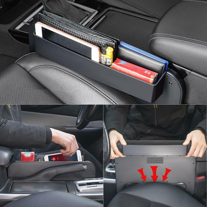 HZGAMER 2-in-1 Car Steering Wheel Tray & Seat Gap Filler Organizer Travel