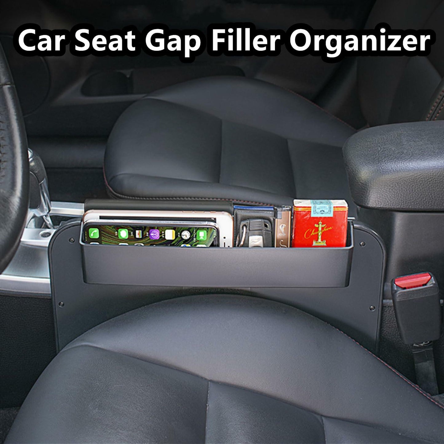 HZGAMER 2-in-1 Car Steering Wheel Tray & Seat Gap Filler Organizer Travel