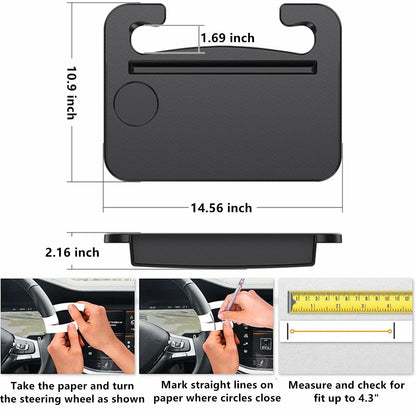 HZGAMER 2-in-1 Car Steering Wheel Tray & Seat Gap Filler Organizer Travel
