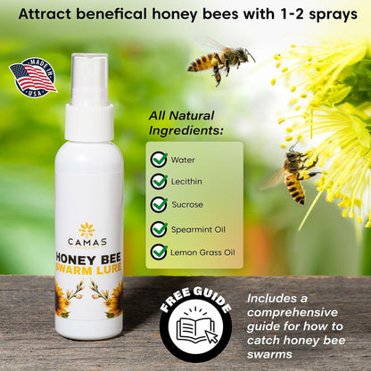 CAMAS POLLINATOR SUPPLY Honey Bee Swarm Lure 2oz Bottle Natural Attractant