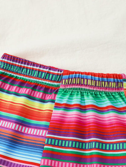 Noubeau Baby Girl Cinco De Mayo Embroidery Romper Flare Pant Headband 3-6M