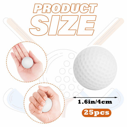 Hooqict Mini Foam Golf Stress Ball 25 Pack Small Sports Squeeze Balls