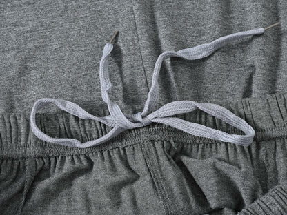 MoFiz Men's Pajama Set Short Sleeve T-Shirt & Shorts Dark Gray/Black Size 2XL
