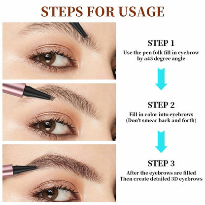 YIWANLLE 3D Microblading Eyebrow Tattoo Pencil Waterproof C-Gray 1 Count