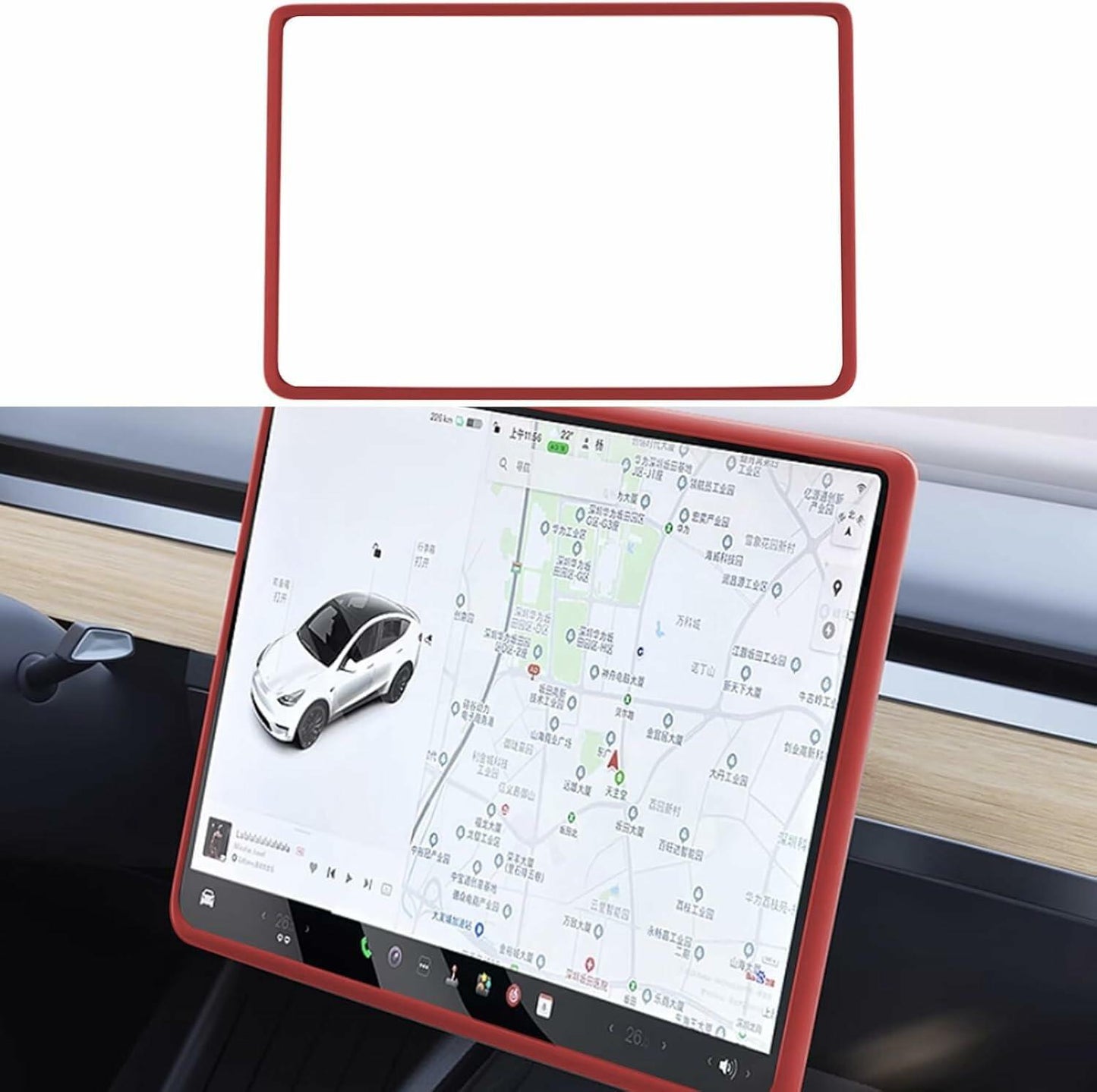 TSTESE Screen Edge Protector Trim Tesla Model 3 Highland Model Y 2020-2025 Red