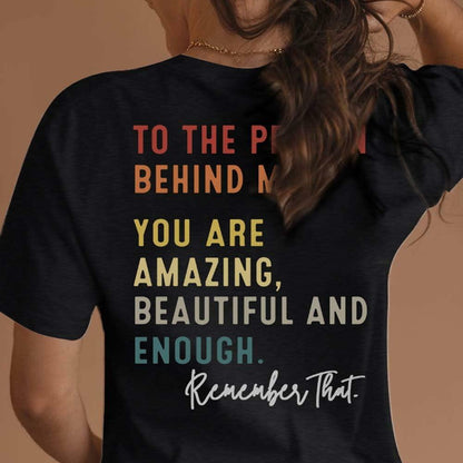 MOGUI Women’s “Dear Person Behind Me” Jesus Loves You Funny Black T-Shirt