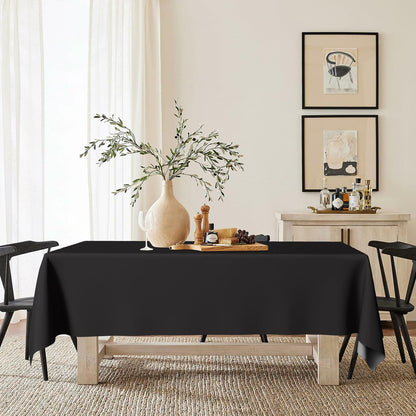 Horaldaily Black Tablecloth 60x140 Rectangular Polyester Party Table Cover