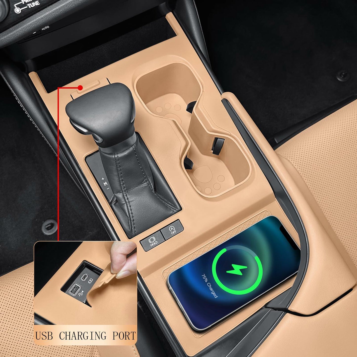 Dragon Art Silicone Pad for Lexus ES 2022-2024 | Anti-Slip Console Cup Holder
