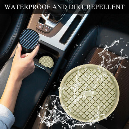 Yourkar 4 PCS Car Cup Holder Coasters 2.75in Silicone Non-Slip Yellow