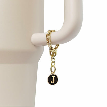 Wabogove Stanley 1pc Silicone Straw Topper & Initial Charm Letter J 30&40oz