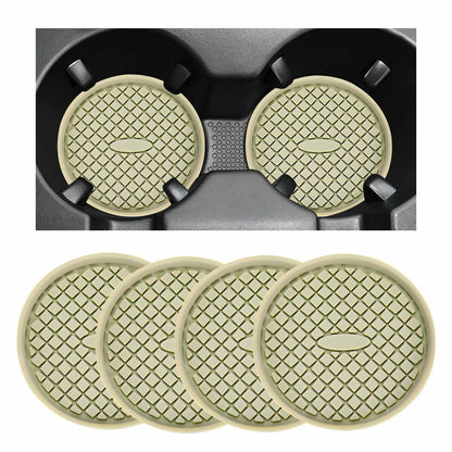 Yourkar 4 PCS Car Cup Holder Coasters 2.75in Silicone Non-Slip Yellow