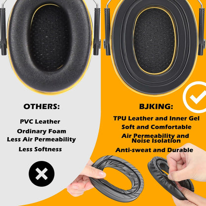 BJKing Gel Ear Pads Replacement for Howard Leight Impact Sport Pro Black GEL