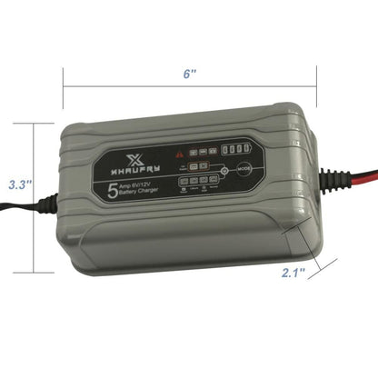 Xhaufry 5 Amp 1 Bank Smart Marine Battery Charger Waterproof Portable