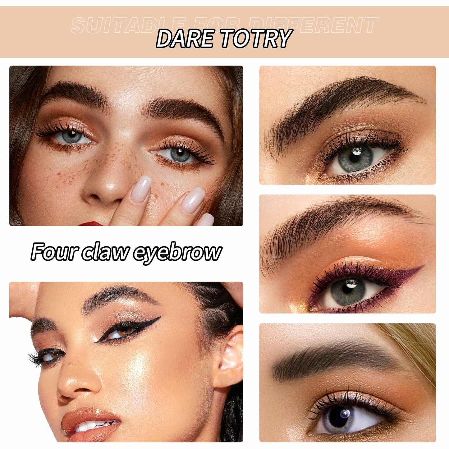 YIWANLLE Eyebrow Microblading Pen 3D Waterproof 4 Fork Tip Dark Coffee 1 Count