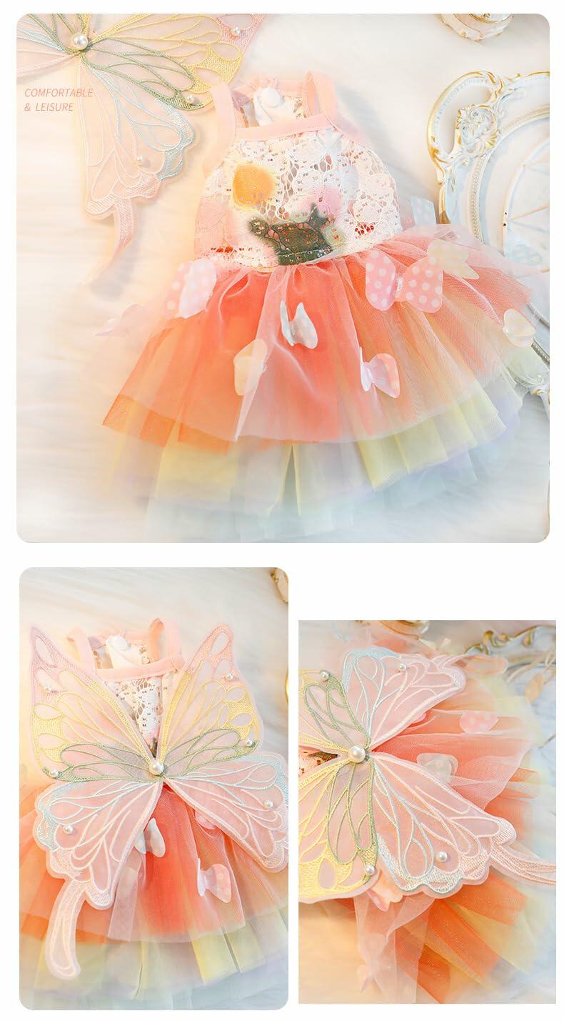 AZA Dog Princess Lolita Butterfly Dress Handmade Summer Costume Size M