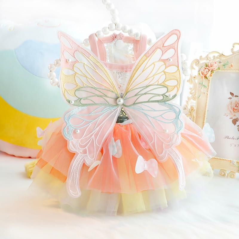 AZA Dog Princess Lolita Butterfly Dress Handmade Summer Costume Size M