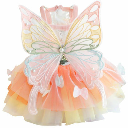 AZA Dog Princess Lolita Butterfly Dress Handmade Summer Costume Size M