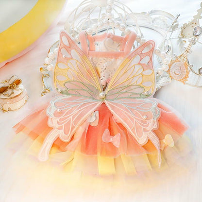 AZA Dog Princess Lolita Butterfly Dress Handmade Summer Costume Size M