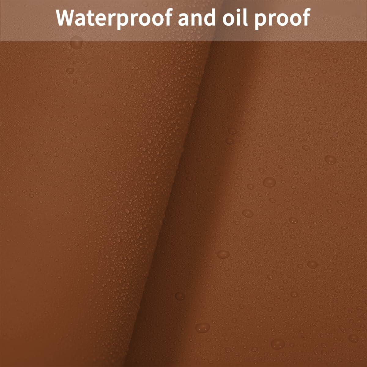 Zinkooat Leather Desk Mat 12x42in 1.8mm Thick Brown+Gray