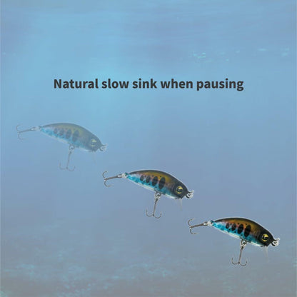 1ZU 3-Pack Fishing Lures with VMC Hooks Crankbait Bass Perch Walleye Trout Pike