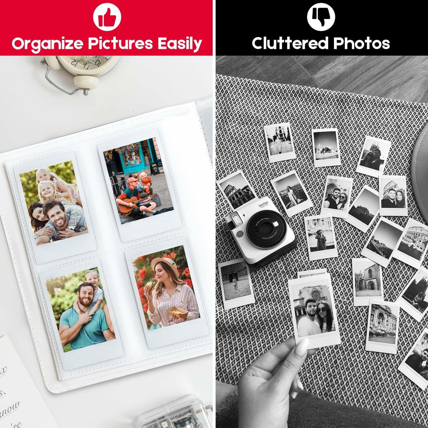 256-Pocket Photo Album for Polaroid & Instant Camera Blue for Instax Mini