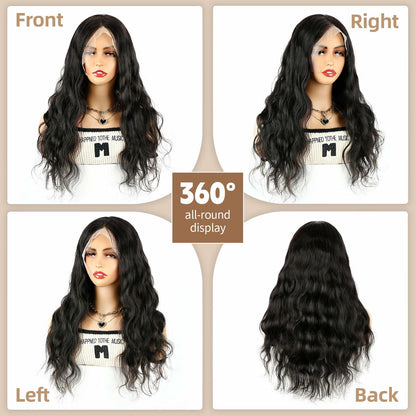 Qunali 13x4 HD Lace Front Human Hair Wig Body Wave 180% Density 22”
