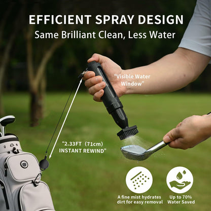 Wynaura Pro Golf Club Cleaner Brush Set with Groove Sharpener & Towel Black