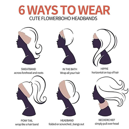 K-Elewon Women Wide Elastic Head Wrap Headband Sports Yoga 3 Pack A32