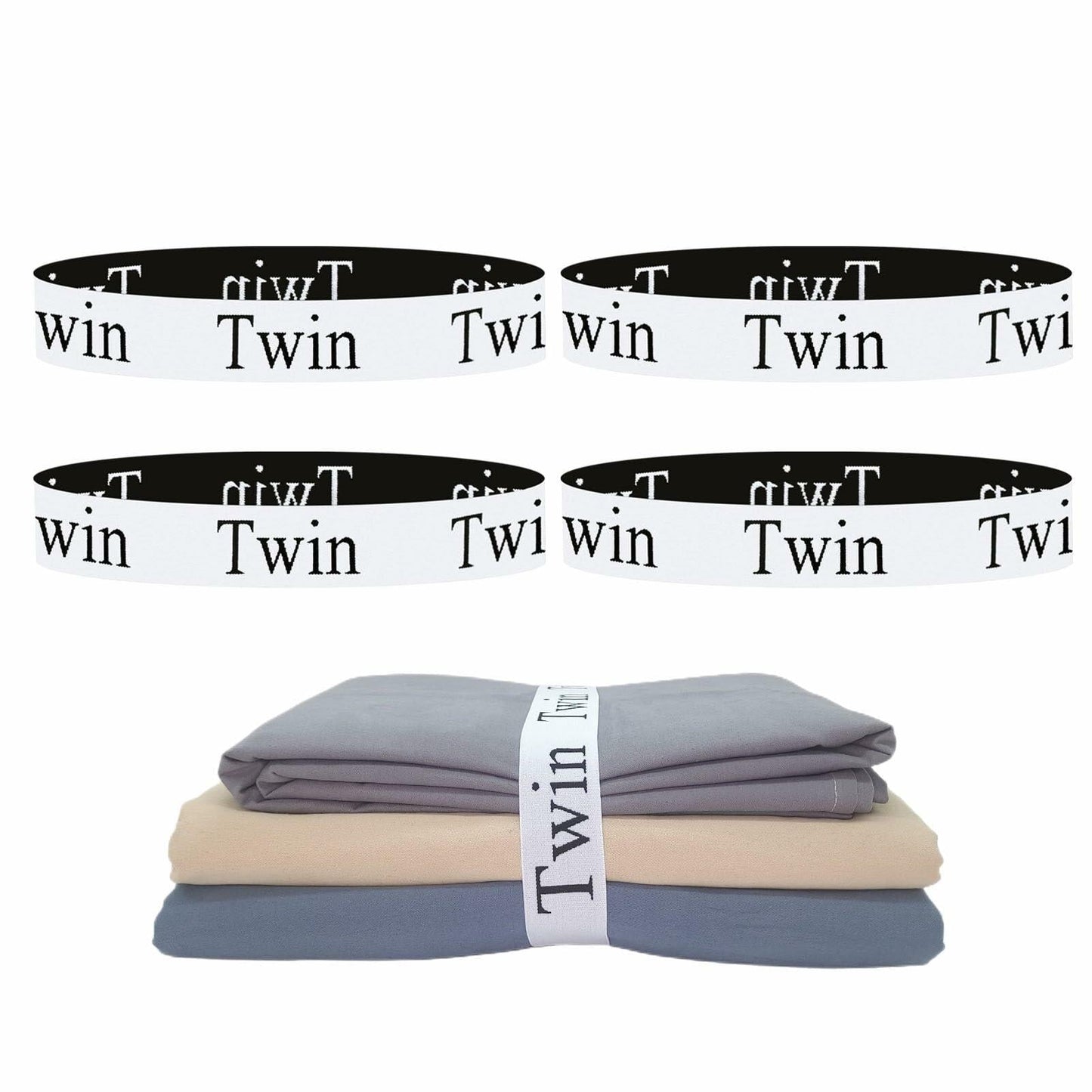 Yermivie 4 Pieces Bed Sheet Organizer Bands, Sheet Organizers and Storage Label