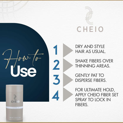 Cheio Hair Thickening Fibers 30g Level 2 Medium Brown Keratin Fibers