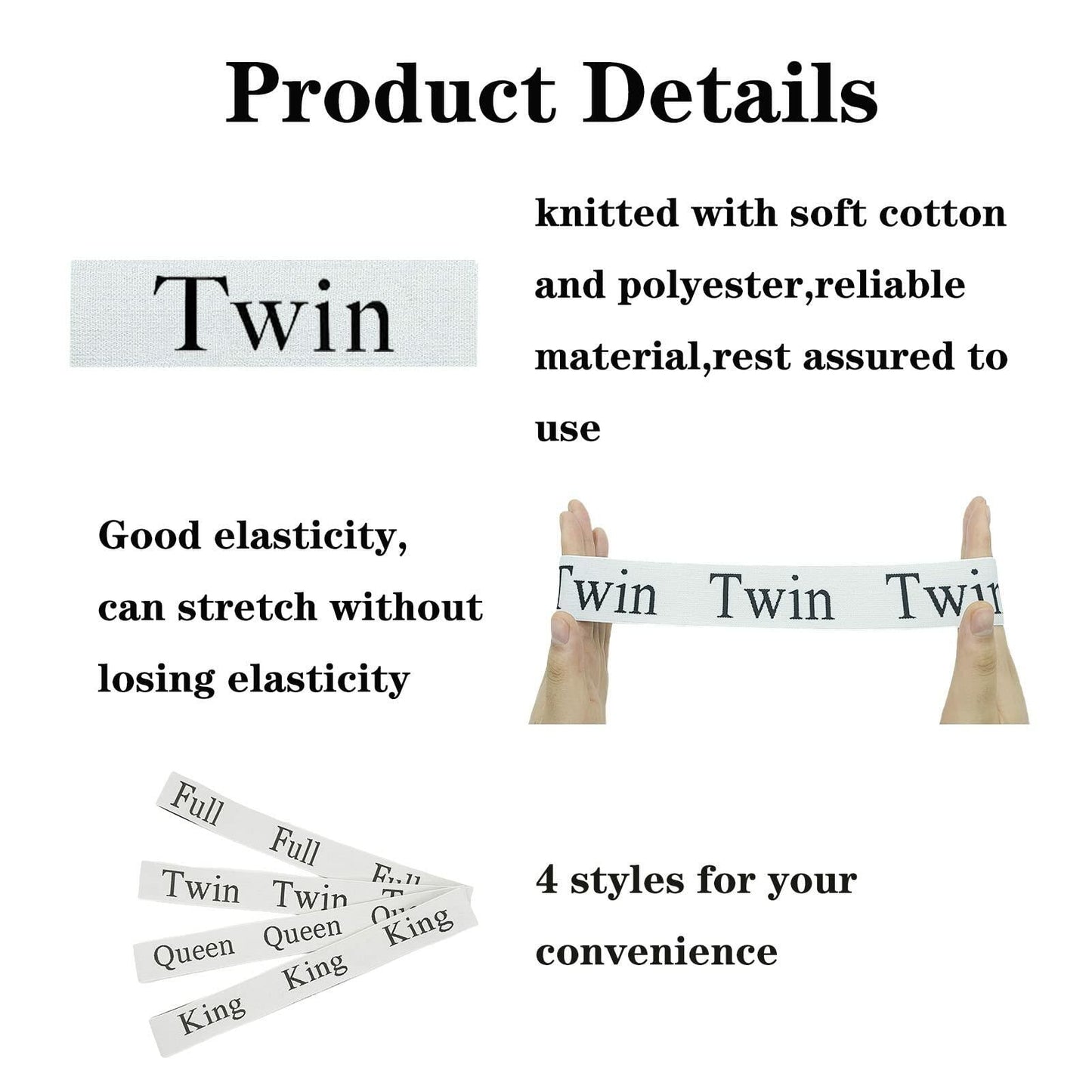 Yermivie 4 Pieces Bed Sheet Organizer Bands, Sheet Organizers and Storage Label