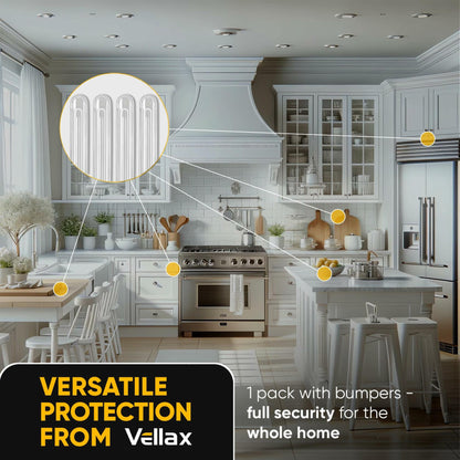 Vellax Clear Silicone Wall Protector Strips 3.5x0.7x0.2in 8 Count
